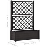  Vrtna sadilica s rešetkom 100 x 43 x 142 cm PP antracit | shoptok.hr