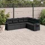  6-dijelni set vrtnih sofa s jastucima crni od poliratana | shoptok.hr