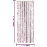  Zastor protiv muha srebrnosivi i ružičasti 56x185 cm šenil | shoptok.hr