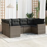  6-dijelni set vrtnih sofa od poliratana s jastucima sivi | shoptok.hr