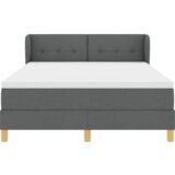 vidaXL Box Spring postelja z vzmetnico temno siva 140x190 cm, tkanina | Shoptok.si