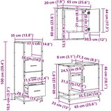  Set namještaja za kupaonicu 3 kom. Staro drvo 65 x 33 x 60 cm | shoptok.hr