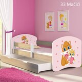 ACMA Dječji krevet s motivom, bočna sonoma + ladica 160x80 cm - 33 Cats | shoptok.hr