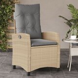 Maison Chic Nastavljiv Vrtni Stoli - Stol za vrt z blazino bež poli ratan JS40, (21878436) | Shoptok.si