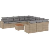 Maison Chic Seti vrtnega pohištva - Vrtna garnitura - Vrtni pohištvo set 12-delna z blazinami bež poli ratan, (21818368) | Shoptok.si