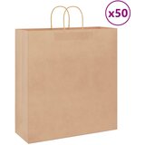 vidaXL Papirnate vrećice 50 kom s ručkama smeđe 45x17x48 cm Cijene