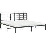 Metalni okvir za krevet s uzglavljem crni 193x203 cm | shoptok.hr