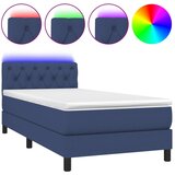 Maison Chic Box spring postelja - Vzmetna postelja z vzmetnico LED modra 80x200 cm blago SL14918, (21894296) Cene
