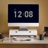 SoBuy stojalo za monitor pisalni organizator z 2 predaloma v beli barvi v skandinavskem slogu, (20815119) Cene