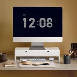 stojalo za monitor pisalni organizator z 2 predaloma v beli barvi v skandinavskem slogu, (20815119)