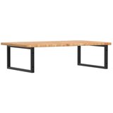  Zidna polica za umivaonik od čelika i masivne hrastovine Smeđa 100 x 60 x 2.5 cm | Shoptok.si