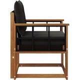  2 Komad Set vanjskih sofa Čvrsto drvo akacije i Textilene - Prirodna i crno Mreža | shoptok.hr