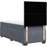 vidaXL Box spring postelja z vzmetnico temno siv 90x190 cm žamet | Shoptok.si