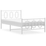 Metalni okvir kreveta uzglavlje i podnožje bijeli 107x203 cm | shoptok.hr