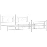 Metalni okvir kreveta uzglavlje i podnožje bijeli 200x200 cm | shoptok.hr