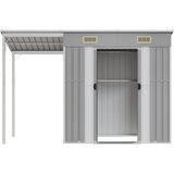  Vrtna kućica s produženim krovom svijetlosiva 277x107x181 cm čelična | shoptok.hr