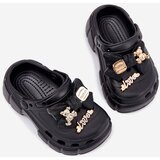 Boto Girls Foam Slippers With Bow And Decorations Black Selvana | Shoptok.si