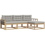  Set vanjskih sofa 4 kom. Bijela i svjetlosiva Poliester | shoptok.hr