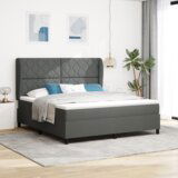 Box Spring Krevet s Madracem u Tamno Sivoj 180x200 cm Tkanina | shoptok.hr