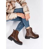 Sergio Leone Dark brown leather ankle boots with a thick sole by | shoptok.hr