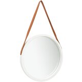 vidaXL Stensko ogledalo s pasom 50 cm belo Cene