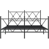 Metalni okvir kreveta uzglavlje i podnožje crni 137x190 cm | shoptok.hr