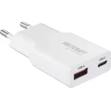 UC-1C1A25W01 USB punjač 25 W 1x USB-A, 1x USB-C® Fast Charge, Power Delivery 3.0 bijela GaN