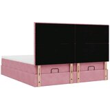  Okvir kreveta s madracima ružičasti 200x200cm baršunasti | shoptok.hr