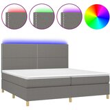  box spring s madracem LED tamnosivi 200x200 cm tkanina | shoptok.hr