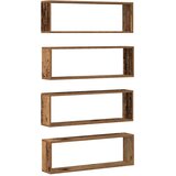 Police na zidu s policom Zidne 4 pcs Staro drvo 80 x 15 x 26 cm | shoptok.hr