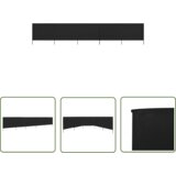  The Living Store 5-panelni vetrobran tkanina 600x160 cm črn - Vetrobran, (21742617) Cene