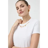 Elisabetta Franchi Bombažna kratka majica ženski, bela barva