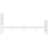  Metalni okvir kreveta uzglavlje i podnožje bijeli 120x190 cm | shoptok.hr