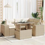 vidaXL 5-dijelni vrtni set sofa s jastucima bež od poliratana | shoptok.hr