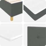  Postelja s vzmetnico Temno Siva 200x200 cm Tkanina, (22051203) | Shoptok.si