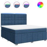 vidaXL Box spring postelja z vzmetnico modra 180x200 cm blago, (21304795) | Shoptok.si