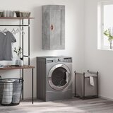 vidaXL Stenska omarica betonsko siva 34,5x34x90 cm inženirski les | Shoptok.si
