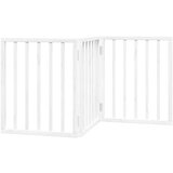 vidaXL Vrata za pse s 3 panela sklopiva bijela 150 cm od drva topole | shoptok.hr