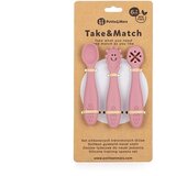 Petite&Mars Silikonske žlice za hranjenje 3 kosi 6 m+ Take&Match, Dusty Rose | Shoptok.si