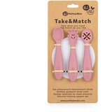 Petite&Mars Silikonske žlice za trening od 3 kom 6 m+ Take&Match, Dusty Rose | shoptok.hr