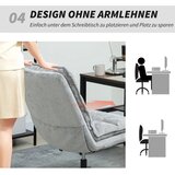  Tapecirana stolica bez naslona za ruke okretna tapecirana uredska stolica s mekom tkaninom podesiva visina čelične noge siva | shoptok.hr
