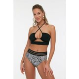 Trendyol Brown Leopard Pattern High Waist Bikini Bottom Cene