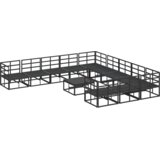  Vrtna sedežna garnitura z blazino 12 pcs Črna Aluminij - - črna - 117.8 - 70 x 70 x 32 cm - | Shoptok.si