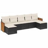  7-dijelni set vrtnih sofa od poliratana s jastucima crni Crna 59 x 62 x 69 cm | shoptok.hr