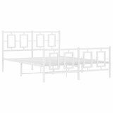  Metalni okvir kreveta uzglavlje i podnožje bijeli 140 x 190 cm | shoptok.hr