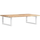  Zidna polica za umivaonik od čelika i masivnog bagremovog drva Smeđa 80 x 50 x 2 cm | shoptok.hr
