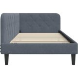  Kutni okvir kreveta Tamno siva 90 x 190 cm Baršun | shoptok.hr