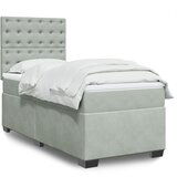 vidaXL Box spring krevet s madracem svjetlosivi 90x190 cm baršunasti | shoptok.hr