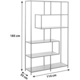 Actona Knjižna omara v dekorju divjega hrasta Seaford, 114 x 185 cm | Shoptok.si