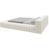 Makamii Kremno bela oblazinjena zakonska postelja z letvenim dnom 160x200 cm Akela – | Shoptok.si